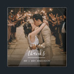 Love and Thanks Wedding Photo Thank You Magnet<br><div class="desc">Announcing our Love and Thanks Wedding Photo Thank You Magnet, the perfect way to express gratitude to your loved ones for their support and well wishes on your special day. Each magnet features a heartwarming "Love and Thanks" message elegantly displayed alongside a customisable photo from your wedding day. Whether it's...</div>