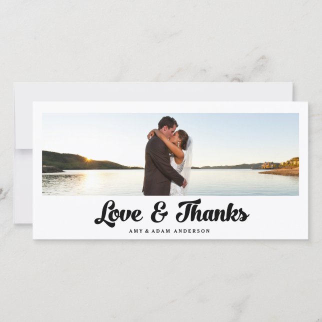 Love and Thanks | Wedding Thank You Photo Card (Front)