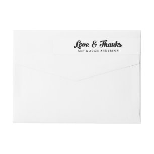 Love and Thanks Wedding Wraparound Address Label