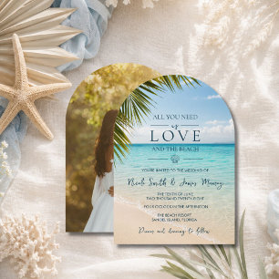 Love and The Beach Coastal Destination Wedding Invitation
