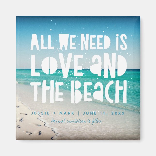 Love and the Beach Destination Save the Date Magnet (Front)