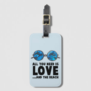 Love and the Beach Typography Luggage Tag