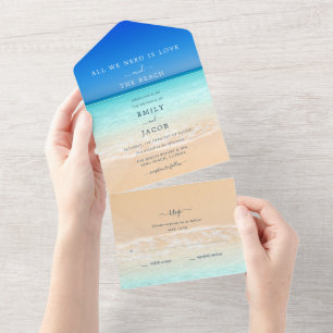Love and the Beach Wedding RSVP  All In One Invita Invitation