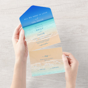 Love and the Beach Wedding RSVP All In One Invitation