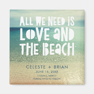 Love and the Beach Wedding Save the Date Magnet