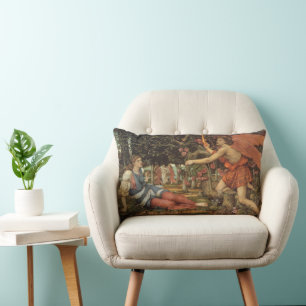 Love and the Maiden by John Stanhope Lumbar Cushion