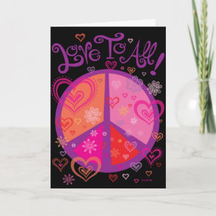 Love and the Peace Sign Valentine's Card