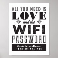Love and the WiFi Password Guest Room Art