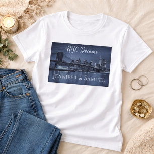 Love and Unforgettable Memories NYC Skyline Couple T-Shirt