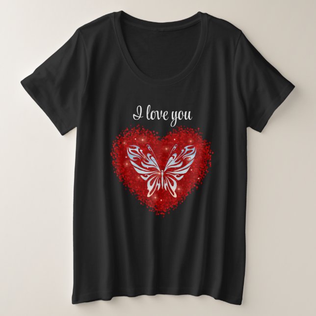Love and Valentine Inspired Art Plus Size T-Shirt (Design Front)