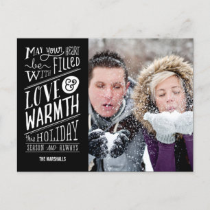 Love and Warmth Holiday Photo Card Postcard