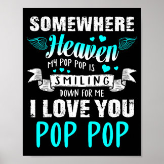 Love Angel Pop Pop in Heaven Memorial Family Poster