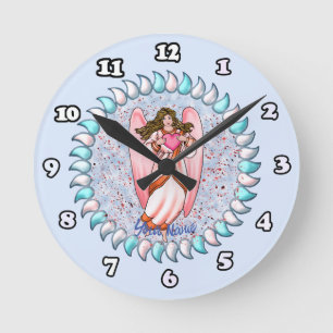Love Angel Round Clock