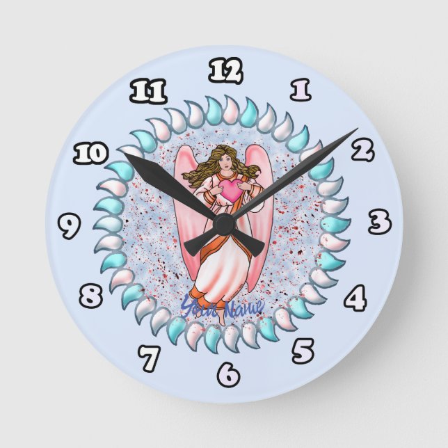 Love Angel Round Clock (Front)