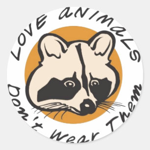 Love Animals Don't Wear Them Classic Round Sticker