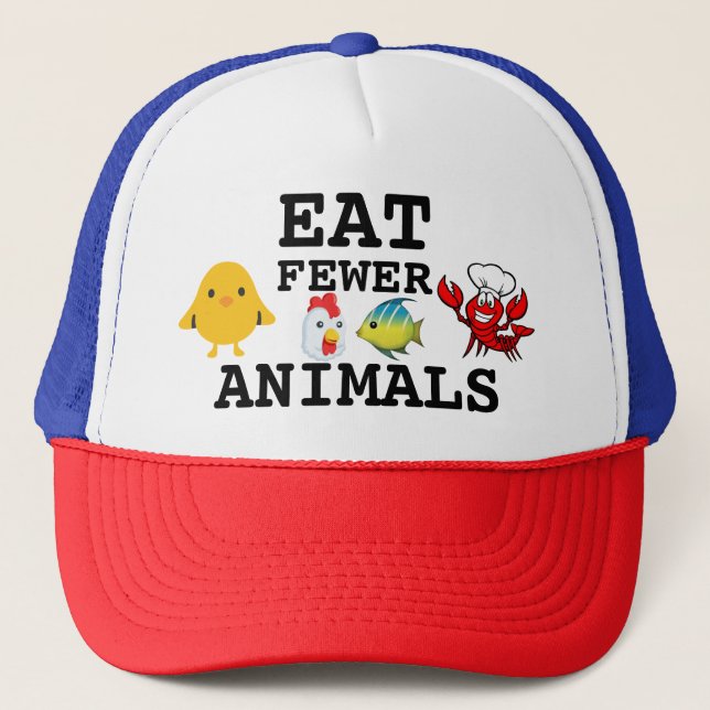 Love Animals? (Eat Fewer Animals) Trucker Hat (Front)