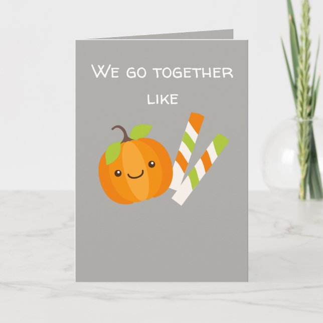 Love Anniversary We go Together Pumpkin Spice Holiday Card (Front)
