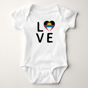 Love - Antigua and Barbuda Flag Baby Bodysuit