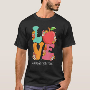 Love Apple Kindergarten Teacher Appreciation Back T-Shirt