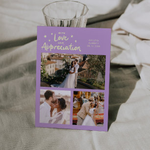 Love Appreciation Wedding Multi Photo Wisteria Thank You Card