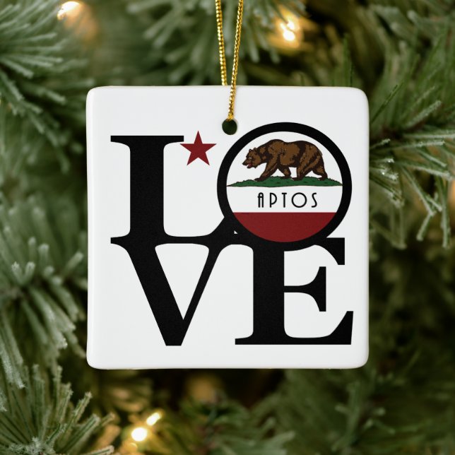 LOVE Aptos California Ceramic Ornament (Tree)