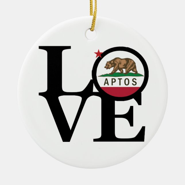 LOVE Aptos Ceramic Tree Decoration (Front)