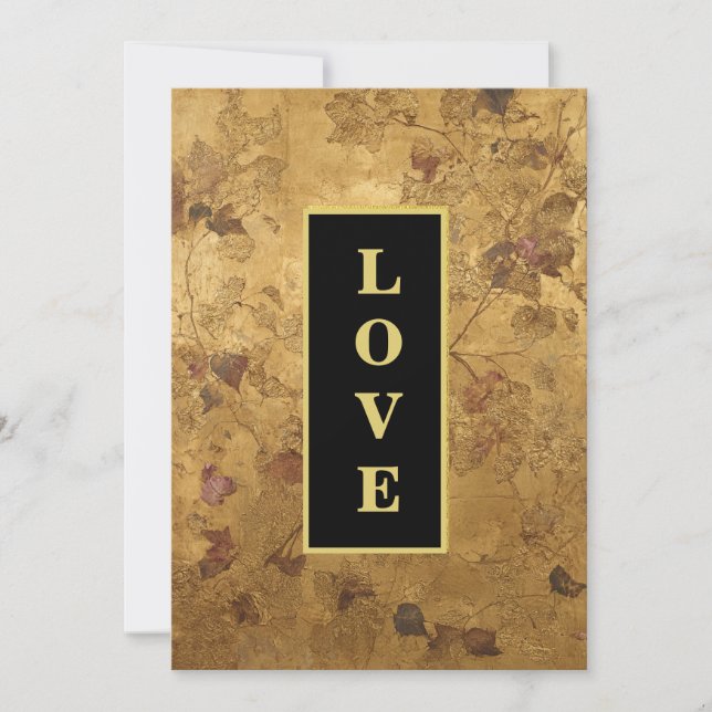 *~ LOVE AR66 RSVP QR Elegant Gold Wedding Invitation (Front)