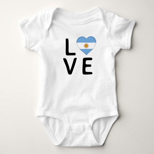 Love - Argentina Flag Baby Bodysuit (Front)