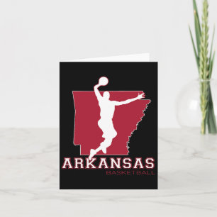 Love Arkansan Hoops Fan Arkansas State Silhouette Card