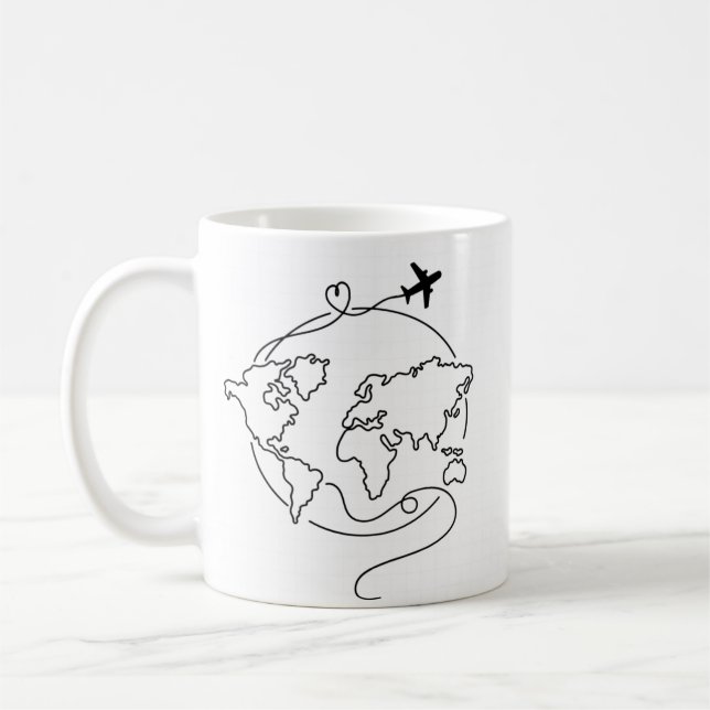 🌍 Love Around the World ✈️ Coffee Mug (Left)