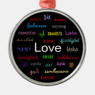 Love Around the World In Black Metal Tree Decoration