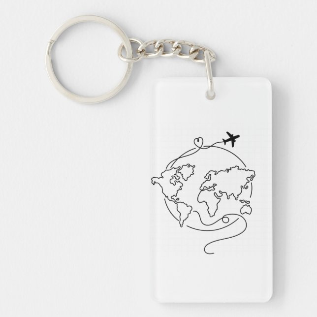 🌍 Love Around the World ✈️ Key Ring (Front)