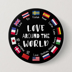 Love Around the World Languages  7.5 Cm Round Badge