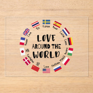 Love Around the World Languages Acrylic Invitations