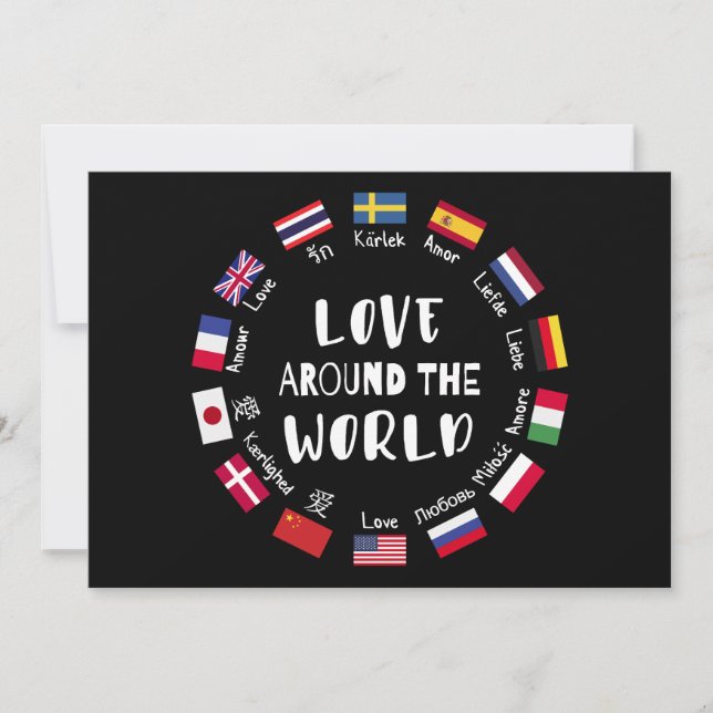 Love Around the World Languages  Invitation (Front)