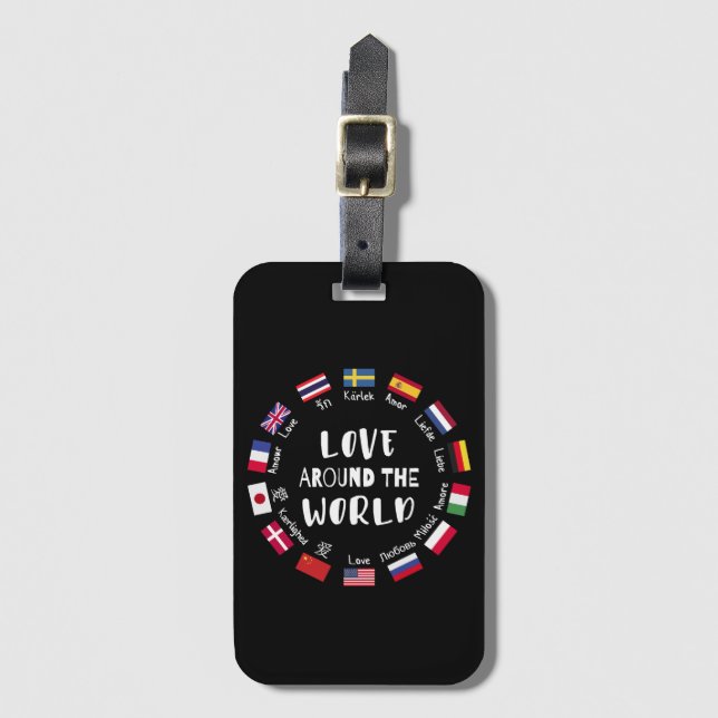 Love Around the World Languages  Luggage Tag (Front Vertical)