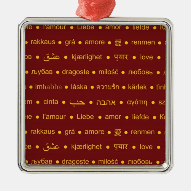 Love around the World Metal Tree Decoration (Front)