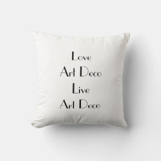 Love Art Deco Black and White Cushion