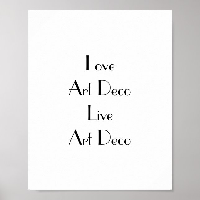 Love Art Deco Typography Poster (Front)