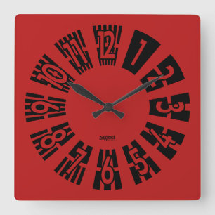 LOVE ART KLOCK BARS & INDIAN COLORS BY MASANSER SQUARE WALL CLOCK