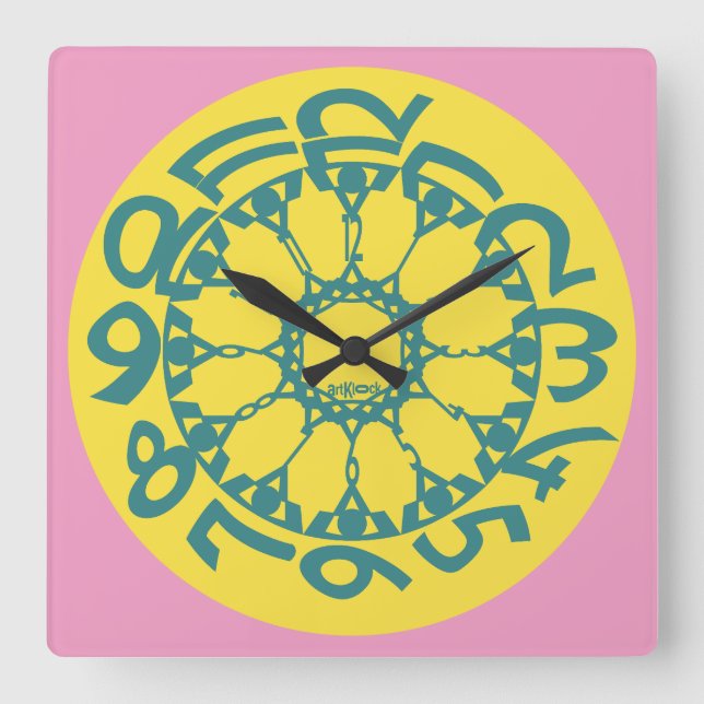 LOVE ART KLOCK EXPERT RELAX BY MASANSER SQUARE WALL CLOCK (Front)