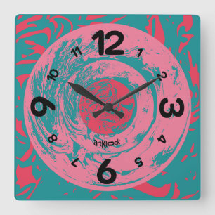 LOVE ART KLOCK UNIVERSE COLORS BY MASANSER CIRCLE SQUARE WALL CLOCK