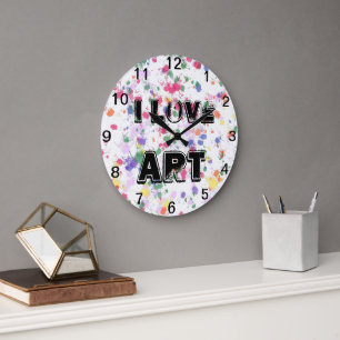 Love Art Paint Splatter Wall Clock