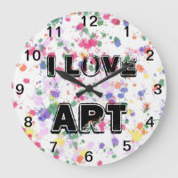 Love Art Paint Splatter Wall Clock