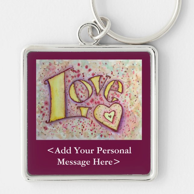 Love Art Painting with Keychain Customised Words (Front)