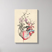 Love art Surreal Anatomical hearts Flowers Vintage