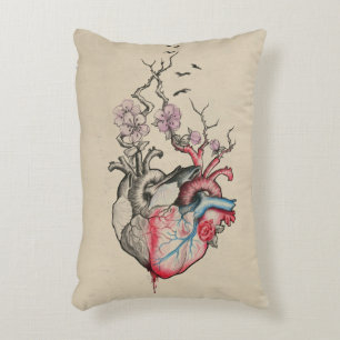 Love art Surreal Anatomical hearts Flowers Vintage Decorative Cushion