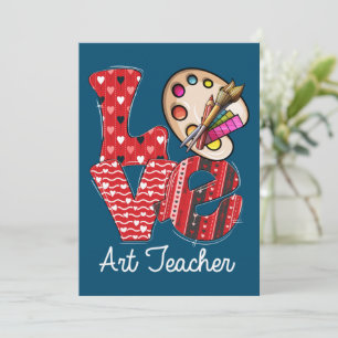 LOVE Art Teacher Valentine's Day Teacherlife Outfi Holiday Card