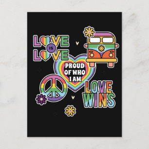 Love as love. Proud of who Iam. LGBT+pride.  Postcard
