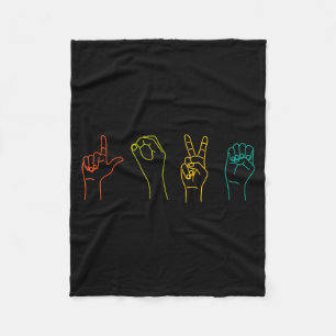 Love Asl Sign Language Alphabet Valentines Day  Fleece Blanket